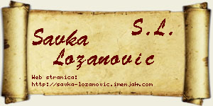 Savka Lozanović vizit kartica